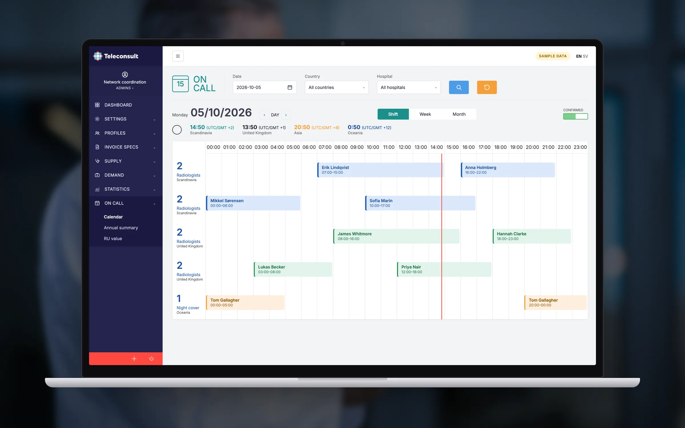 TELECONSULT: Las guardias de toda la red, en un calendario.